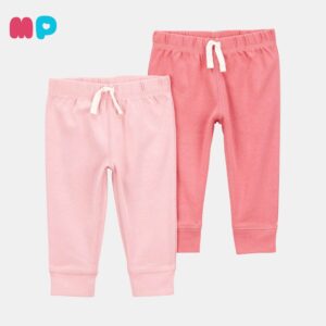 Pack x2 Pantalones Bebé Niña Rosa – Algodón Suave