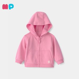 Chaqueta Bebé Niña Rosa con Capucha – Algodón Suave