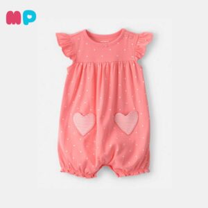 Enterizo Bebé Niña – Rosado con Corazones