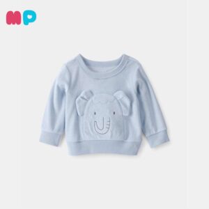 Sudadera Bebé Azul con Elefante Bordado